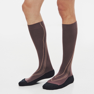 高弹力专业瘦腿压缩袜小腿袜运动跑步马拉松长筒袜子男女骑行袜