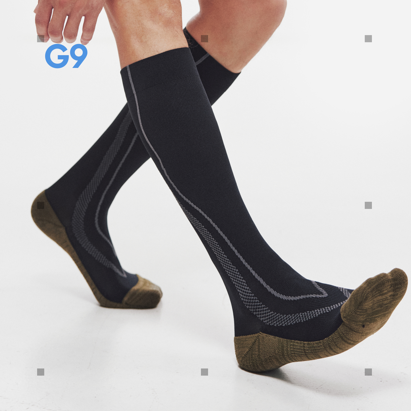 专业瘦腿压缩加厚高弹力袜小腿袜运动跑步马拉松长筒袜男女骑行袜