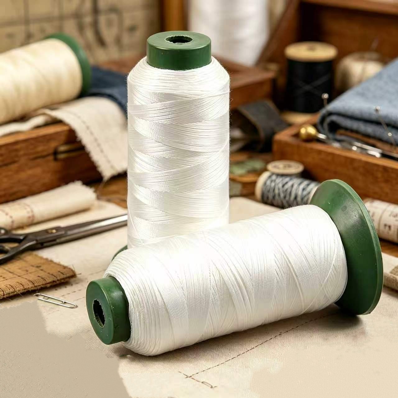 白色高强丝光尼龙缝纫机线高韧不断线diy手工娃娃玩偶缝合线 - 实物图