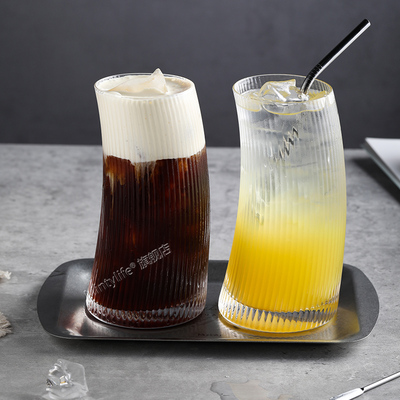 mintylife条纹月牙玻璃杯