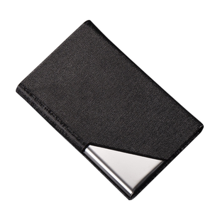 名片盒大容量商务男款女式名片夹金属皮面卡包可装银行卡信用卡包刻字免费定制LOGO