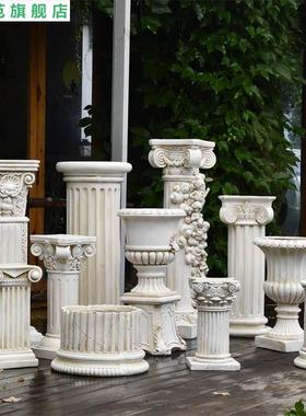 欧式花盆罗马柱摆件婚庆婚礼道具柱子底座复古花园庭院阳台装饰
