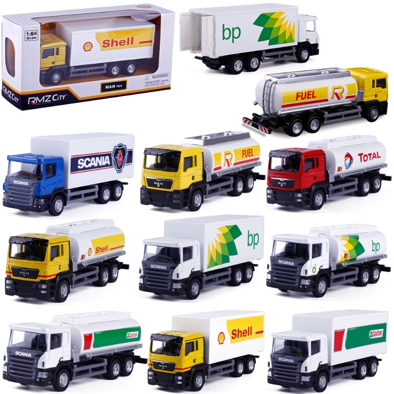 速发6罐车1:油4货柜集装箱工程模快递运输车汽车车型玩