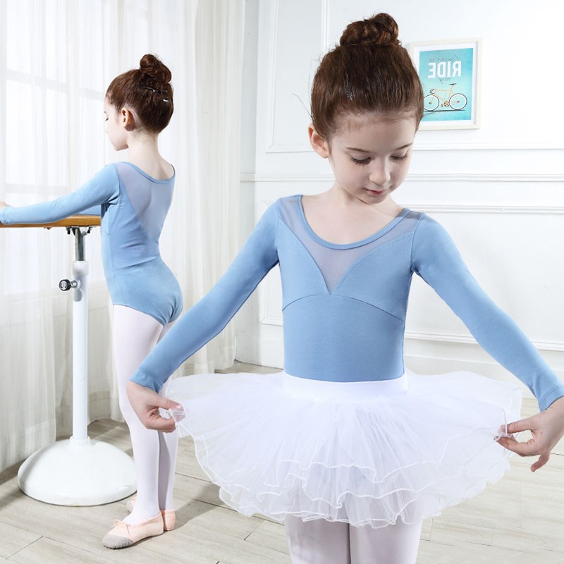 速发儿童舞蹈服女童幼儿练功服长袖芭蕾舞裙跳舞衣中国舞少儿形体
