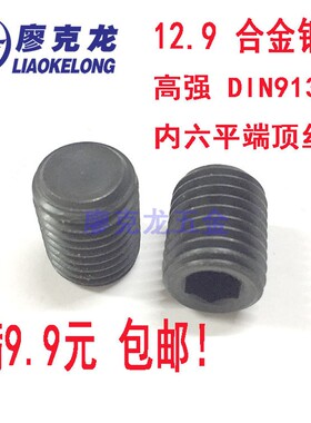 速发DI1/GB77平12.内六角平端头定 端无紧机米螺丝高强顶丝M-M16