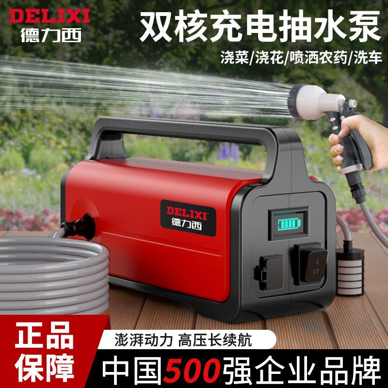 速发德淋西户外浇菜神器农用力菜地灌溉型小充电式自吸抽水泵洗车