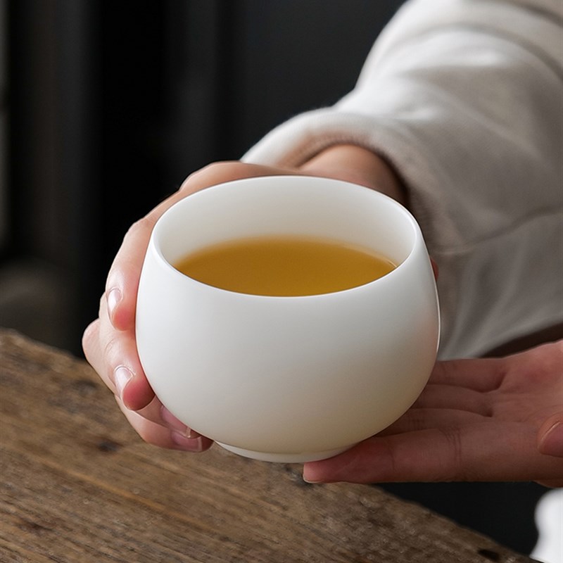速发主人茶杯单个高端冰种玉瓷陶瓷茶中式杯单杯品茗杯功夫茶盏大