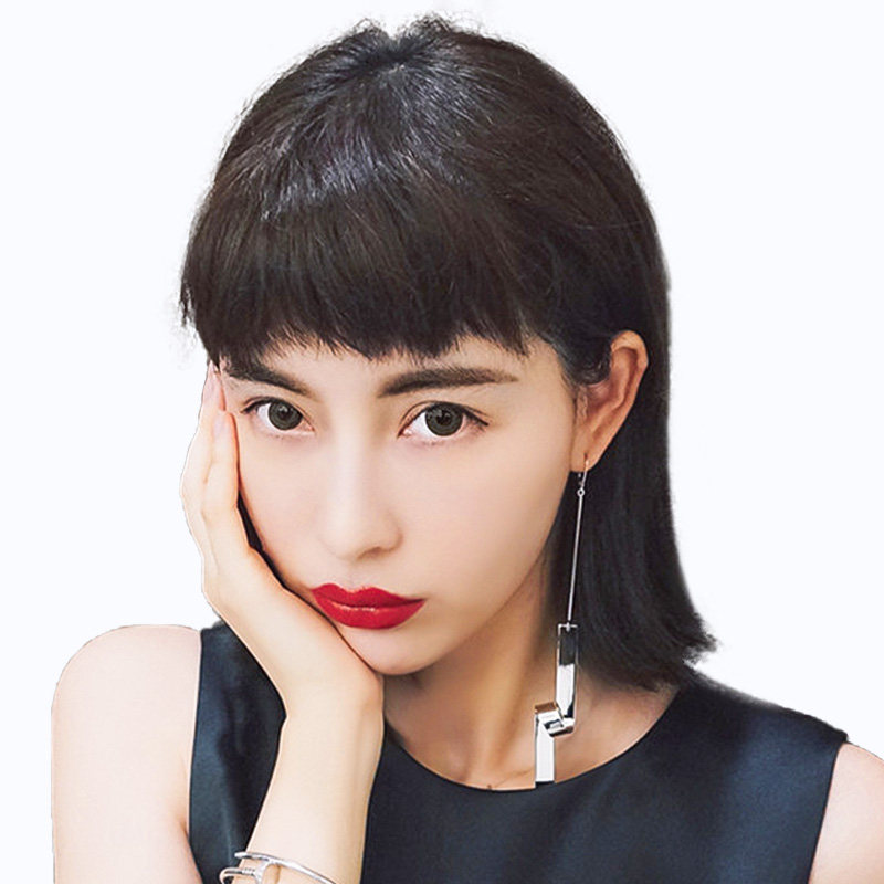 保真速发日系二次元m狗啃刘海隐形无痕自然两侧修脸眉上假刘海真