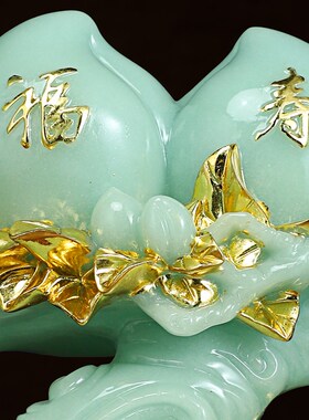 保真速发寿桃摆件k轻奢高档寿礼老人生日祝寿客厅办公室装饰品乔