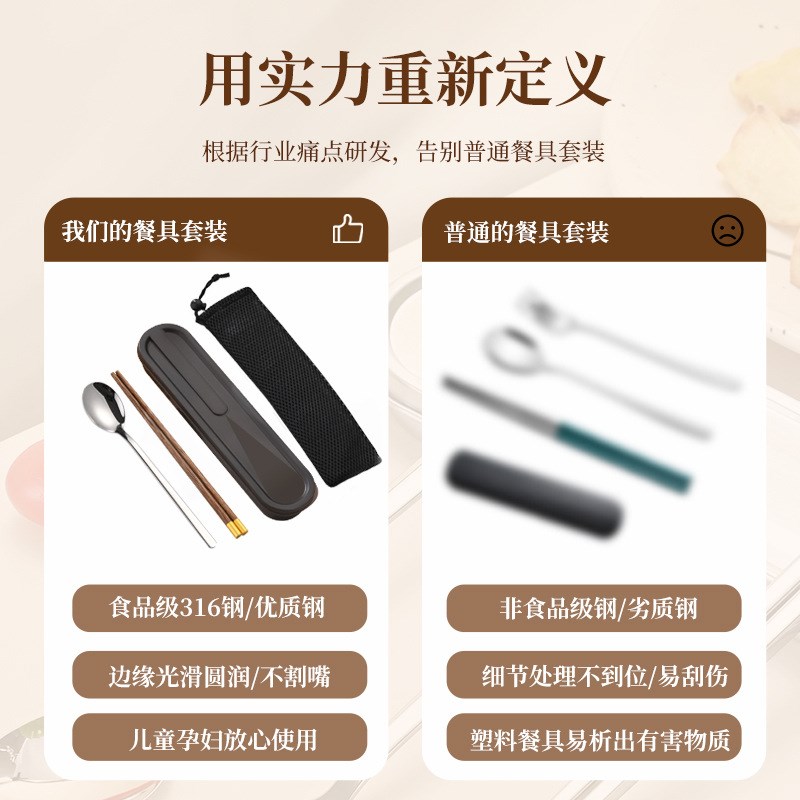 速发学生餐具收纳盒空筷套子勺子筷装一人用便携旅行单独勺子盒盒图片
