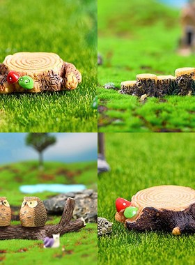 速发迷你树桩树墩木桩微景观盆景植树物干装饰摆树脂造景品件