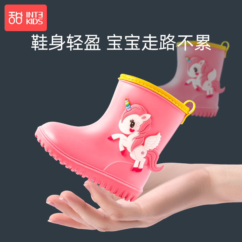 速发宝宝雨靴儿童时尚雨鞋男童防滑胶鞋女童水靴小童幼儿水鞋恐龙