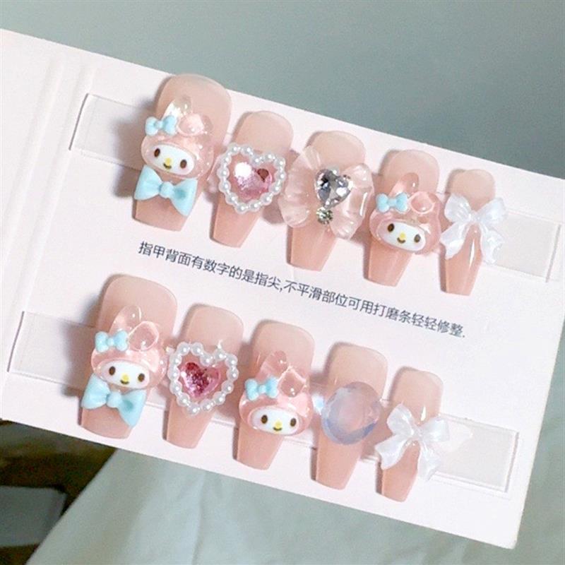 正品猫眼纯手工穿戴甲指甲贴片美甲假指甲5049#