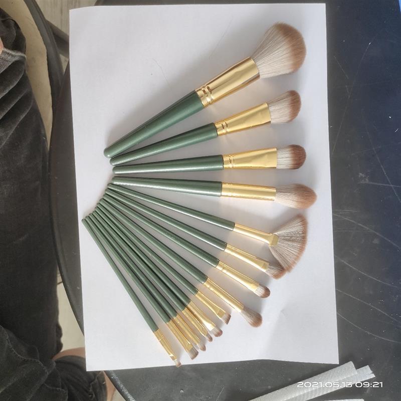 正品花漾绿云14支化妆刷套装 腮红刷散粉遮瑕眼影刷 化妆工具现货