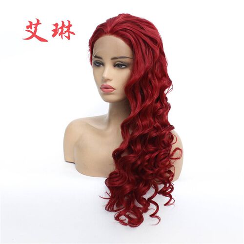 保真速发-Popular style wavy long curly hair wig chVemical fi