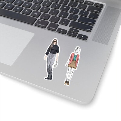 保真速发50pcs Fashion Hrand-painted Girl Sticker DIY Scrapbo