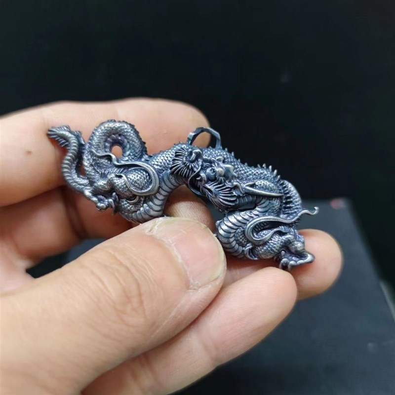 保真速发黄铜做旧生肖龙钥v匙扣汽车钥匙吊坠男士铜个性挂件书揹