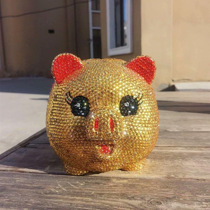 保真速发手e工贴钻猪年卡通金猪大号存钱罐小猪猪儿童储蓄罐储钱