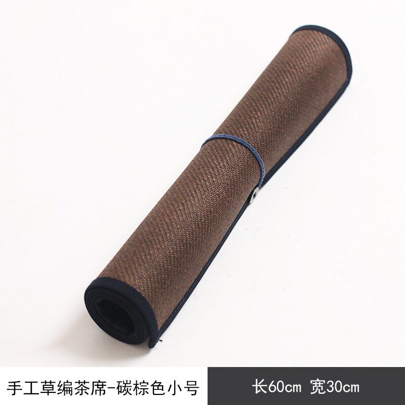 现货草编茶席 手工编织茶桌s旗 泡茶防水茶具茶道配件30宽60 120