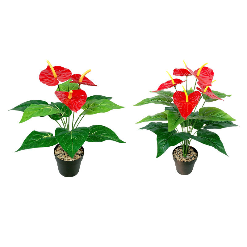 保真速发仿真植物红掌假花塑料绿萝盆栽I室内外家居客厅装饰花草