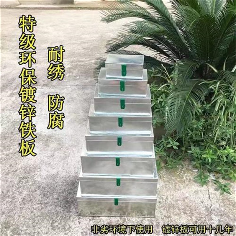 现货大号铁皮五金工具箱镀锌板外卖箱带锁储物盒收纳木工手提铁箱