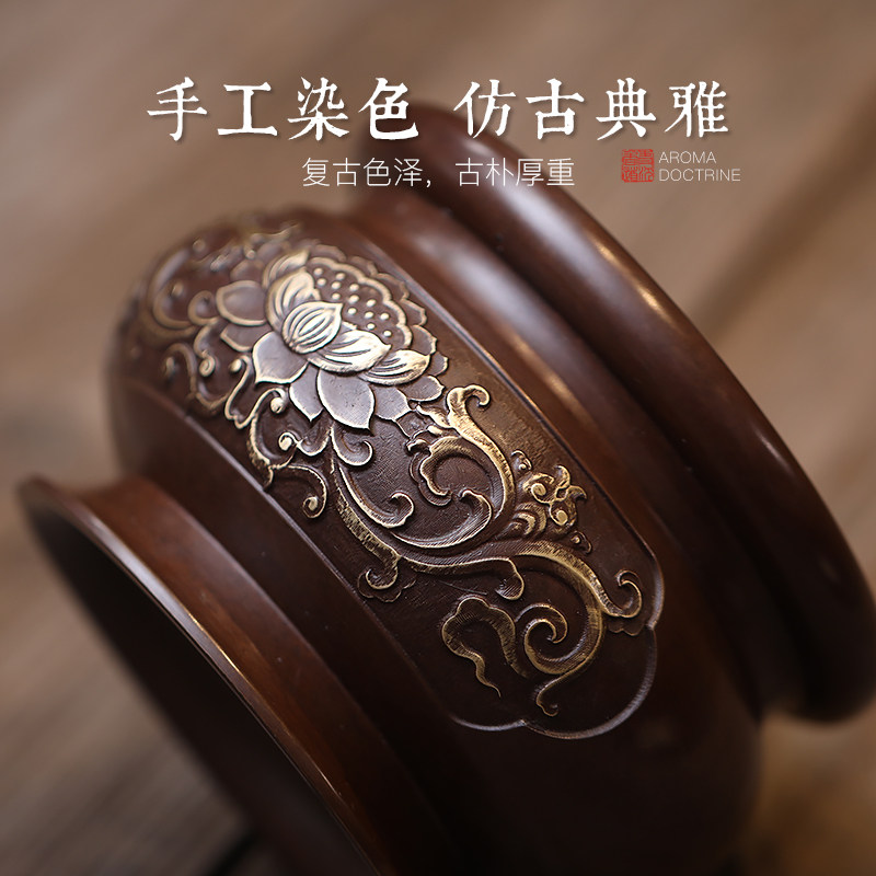 速发铜香炉纯铜大号供佛檀香炉家用室内供奉供佛具用品烧香炉祭祀