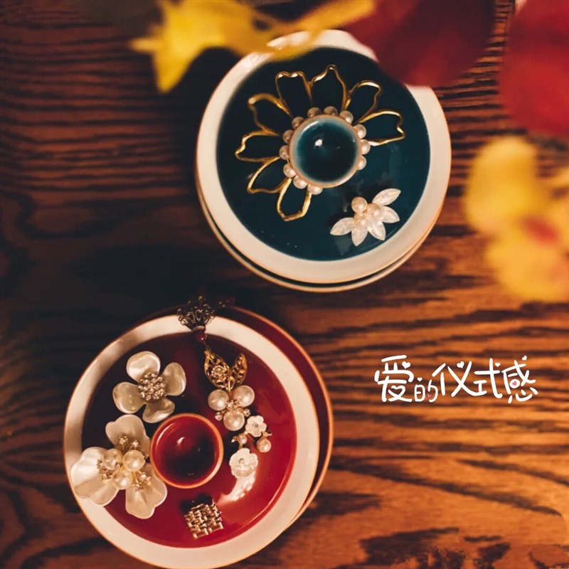保真速发2023年喜结连理敬茶杯diy手作装饰陶瓷盖W碗结婚改口杯婚