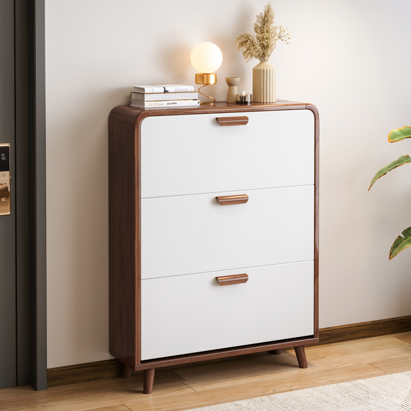 速发超收翻斗实木鞋柜门架家用入户经济型薄纳省空间小户型简易鞋