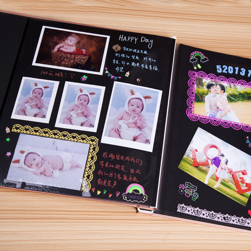 保真速发超大本自粘贴覆q膜DIY相册影集家庭大容量5678寸手工创意