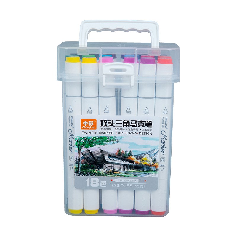 现货701三角双头马克笔108色酒精性马克笔套装 儿童用品设计美术
