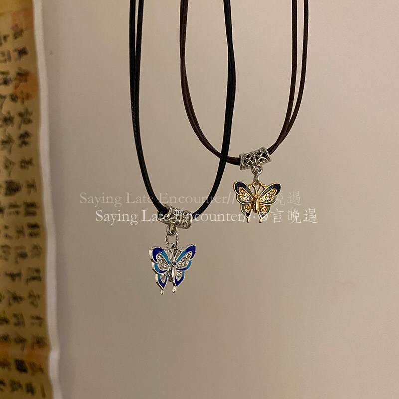 速发复古民族风蝴蝶项链女独特新中式小众设计感锁骨链高级感轻奢