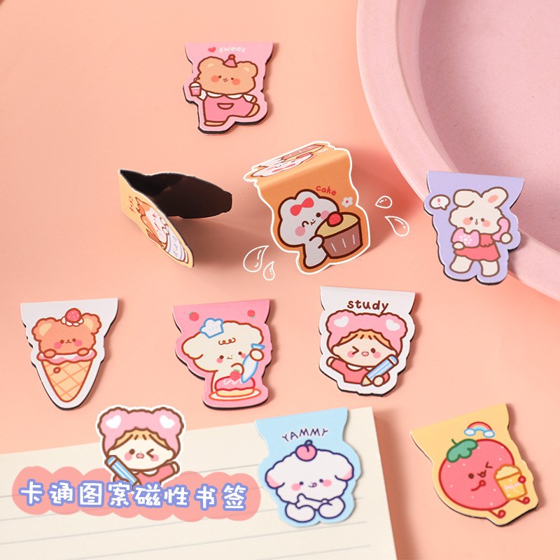 速发磁性书签创意精致可爱少女心男卡通奖励儿童小礼物奖品小学生