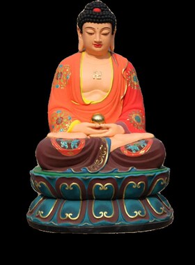 保真速发寺庙供奉三宝o佛树脂玻璃钢释迦牟尼阿弥陀佛大型古彩如