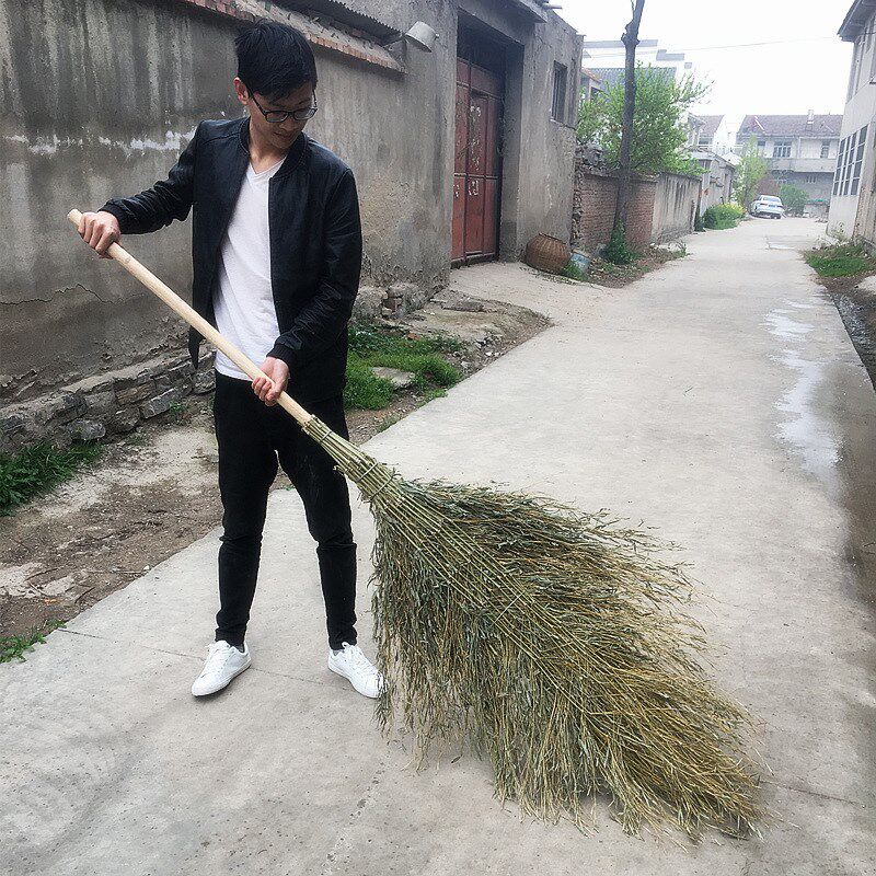 速发IE塑环卫大扫把扫马路竹竹子户外加大加宽扫院子扫帚K料丝竹