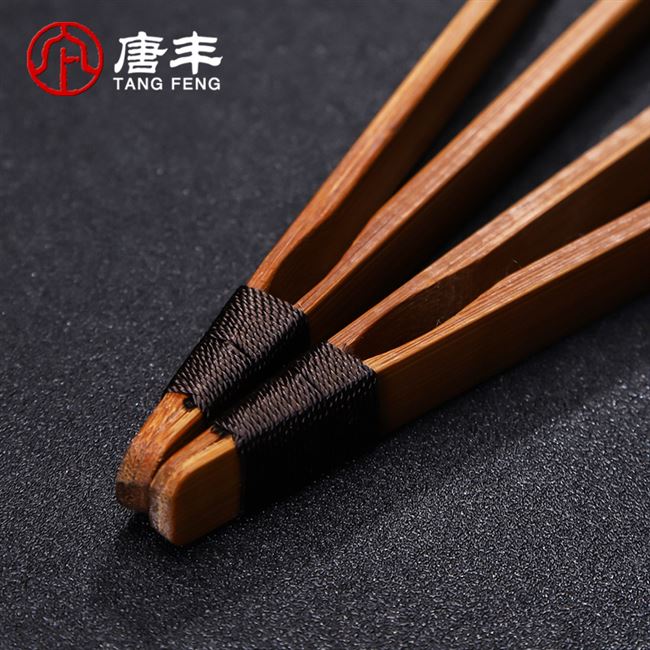 保真速发黄竹f竹制茶夹竹子茶杯夹防烫竹夹子功夫茶具杯镊子茶道