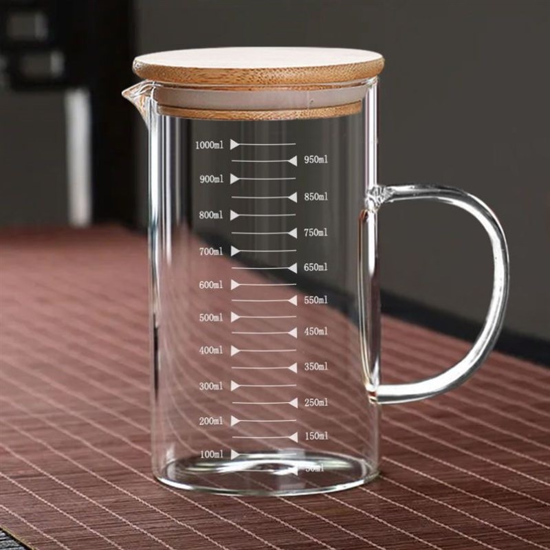 速发耐高温玻房量杯刻度杯牛加厚厨璃烘焙量杯家用微波炉杯水杯子
