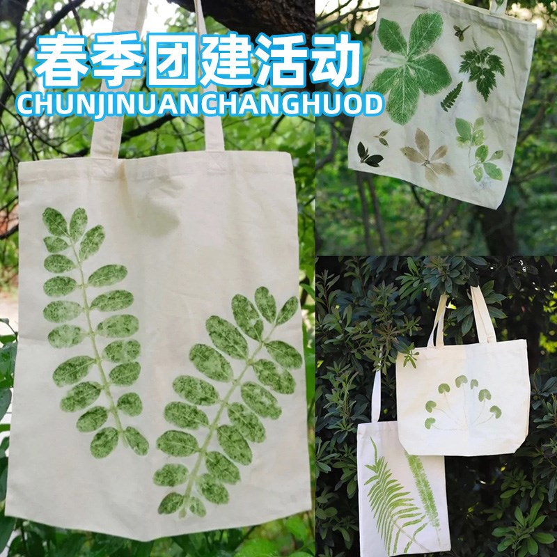 速发布物拓印材料包扎染色帆植袋拓染草树叶幼园儿手工具儿童