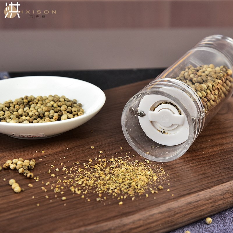 速发亚克力胡椒研磨器 黑椒配料研磨瓶陶瓷研磨芯厨房工具手动研