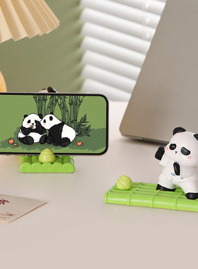 速发品意熊猫摆件办公桌面工位压解生装饰创文创可