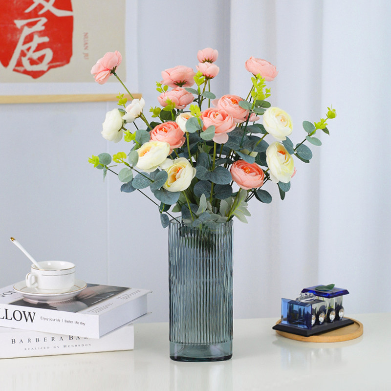 速发牡丹仿真花假花摆设室内客厅轻奢装饰花餐桌花摆件露莲花干花
