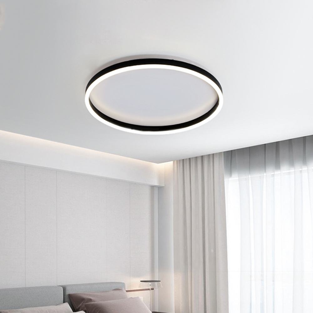 北欧极简圆环吸顶灯卧室书房LED