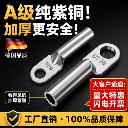 国标DT镀锡铜鼻子接线端耳