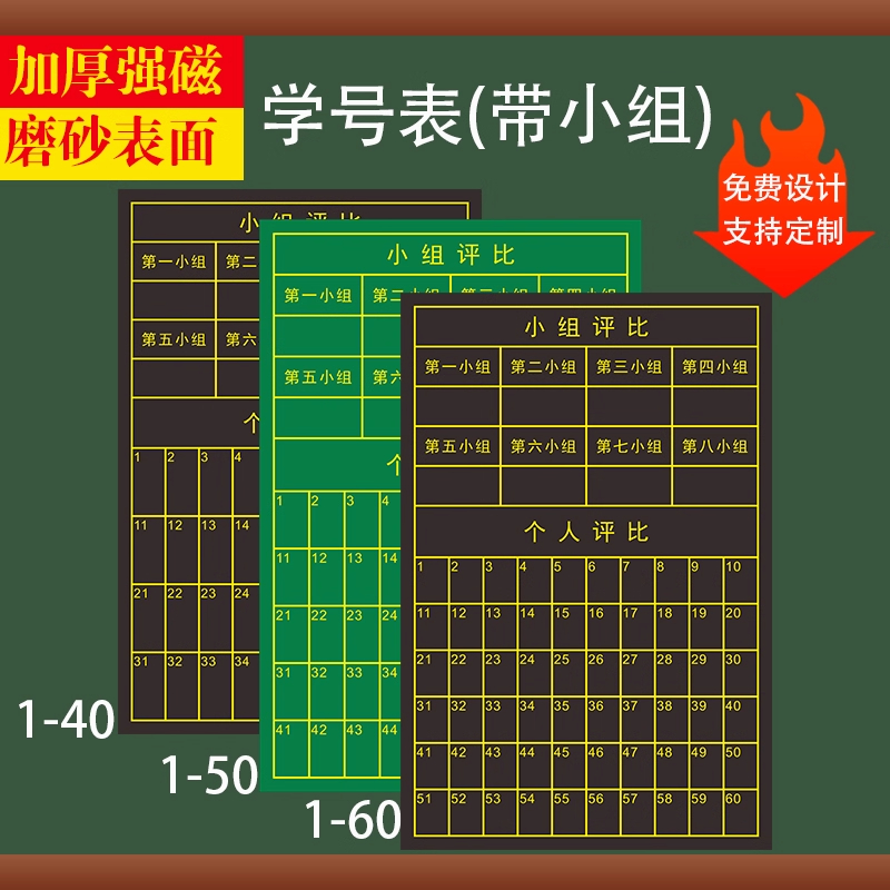 班级管理学生座位学号磁吸积分表