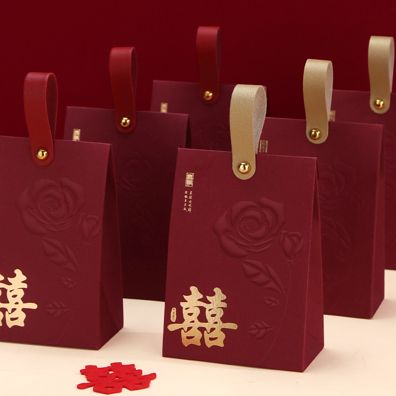 2025新款结婚专用糖果盒订婚婚礼伴手礼盒婚庆喜糖袋子批发空盒子