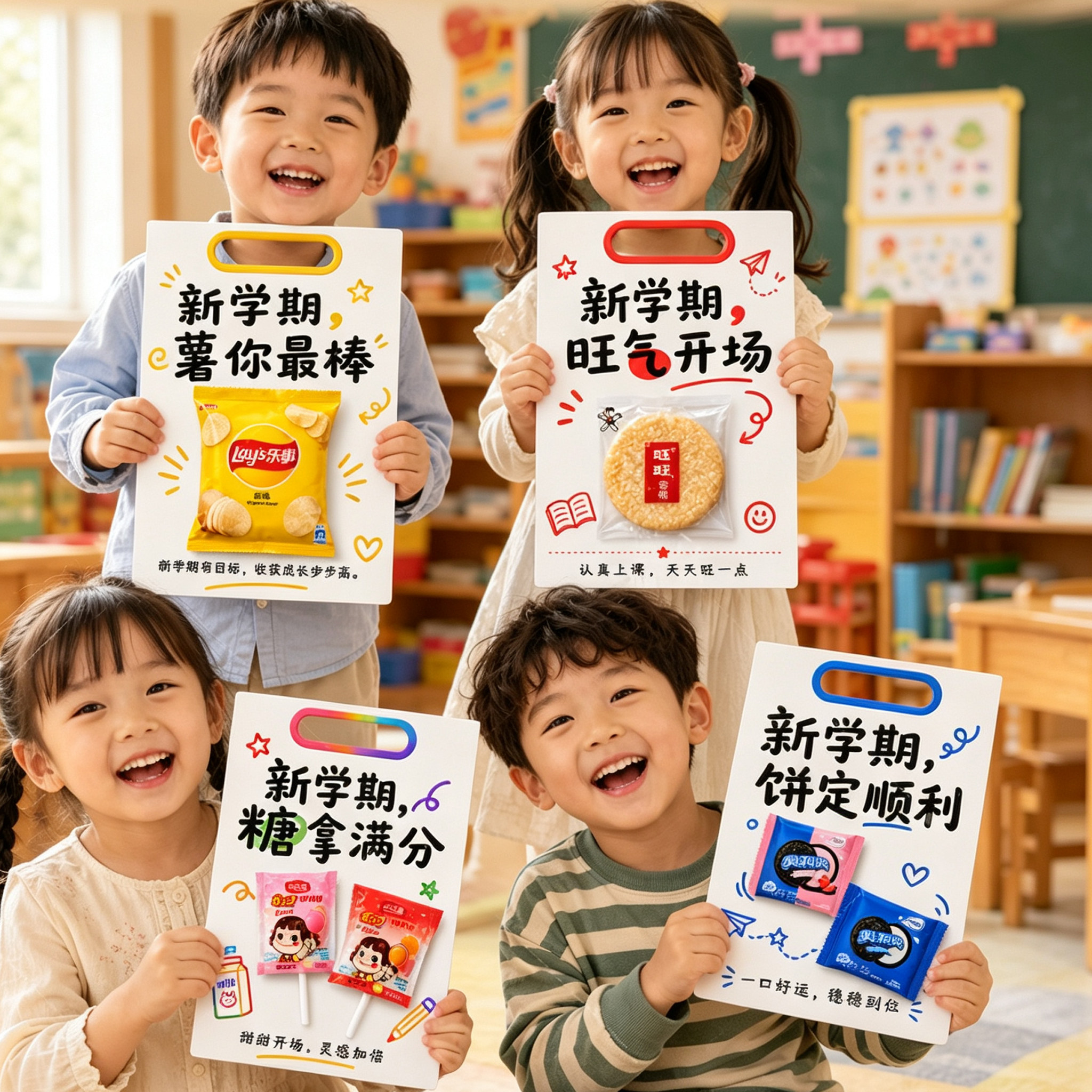 开学仪式感教室场景氛围布置卡片