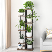 花架子客厅落地式 新款 可移动铁艺花架多层实木花盆架阳台高置物架