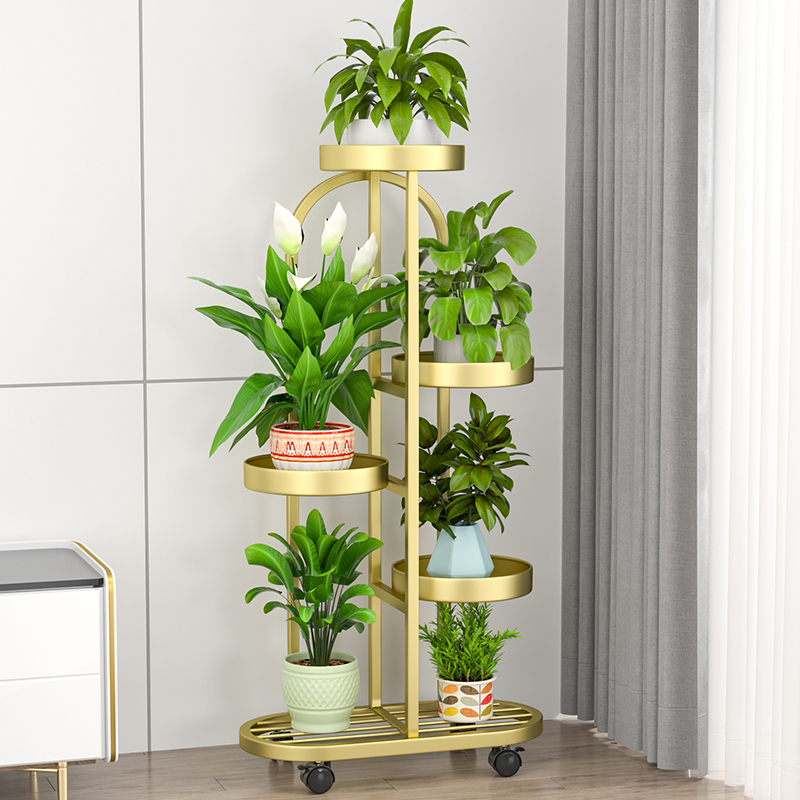 花架子客厅落地式阳台置物架多层移动花盆架室内铁艺植物摆放花架