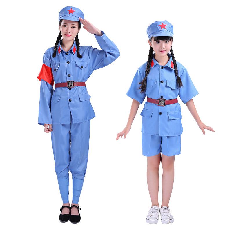 小红军衣服儿童演出服八路军套装红星闪闪舞蹈服装女红卫兵服装男