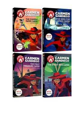 英文原版 Carmen Sandiego Graphic Novels  4册合售 神偷卡门 电影漫画故事图画书 青少年课外阅读书 Netflex剧