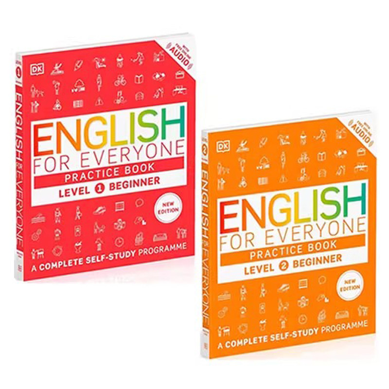 英文原版 DK新视觉 人人学英语 English for Everyone Level Beginner Practice 2册合售 入门级英语自学练习书籍雅思托福